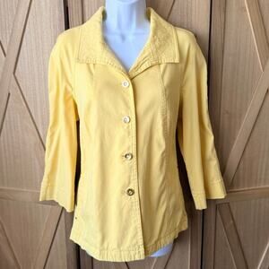 ATTYRE Button Up 3/4 Sleeve Collared Yellow Jacket Medium